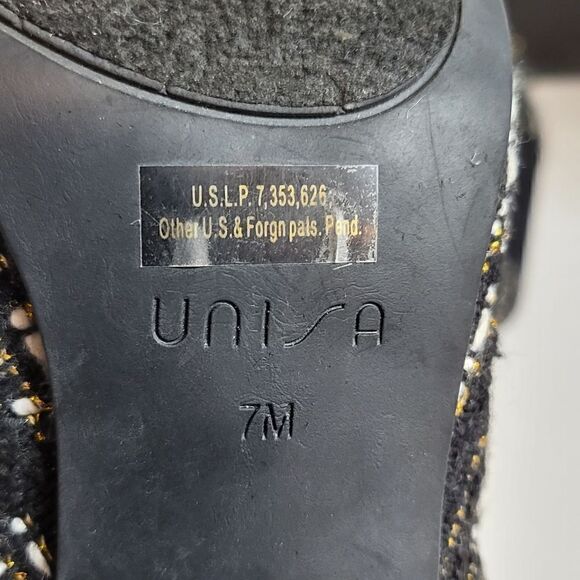 Unisa Black, White & Gold High Heeled Shoes - Picture 9 of 9